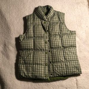 Green Plaid Lands’ end small vest
